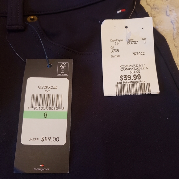Tommy Hilfiger navy leggings size 8 - Picture 3 of 11